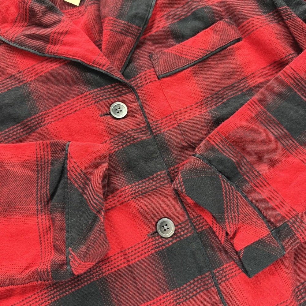 Madewell Pajama Set Womens XS Red Black Buffalo Plaid Flannel AG568 NWT - Picture 3 of 14